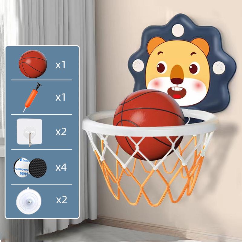 Kids Basketball Hoop with Inflatable Ball Wall Mount Indoor Outdoor Sport Toy Suction Cup Stand Portable Game Fun Play Boys Gift 6