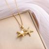 1pcs Copper Micro Set Zirconia Starfish Imitation Pearl Necklace Female Senior Sense of Light Luxury Collarbone Chain Jewelry