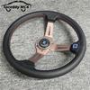 Spceddy For Steering Wheel 14inch 350mm Perforated Leather Concave Car Sports Steering Wheel