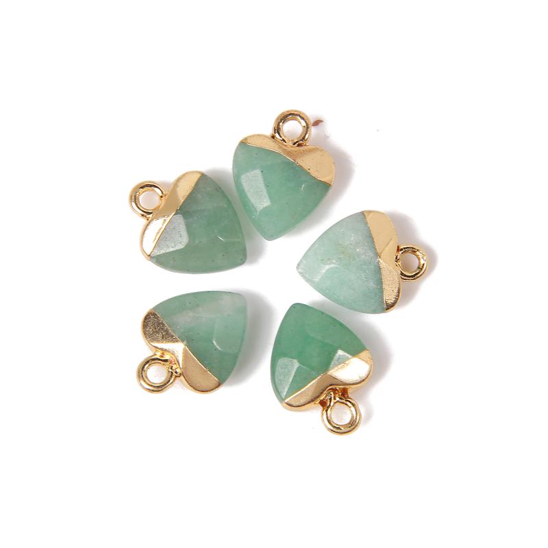 5pcs 10x13MM Natural Stone Faceted Heart Shape Pendant Charm Quartz Crystal Jewelry Accessorie For Making Earring Necklace