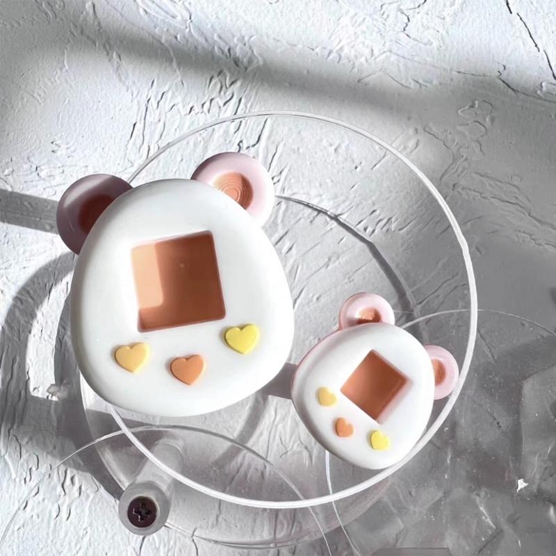 Glossy Geometry Cute Bear Ornament Silicone Epoxy Resin Mold Keychain Pendant Jewelry for Bag Decorations Craft