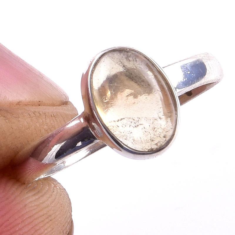 Natural Citrine Gemstone Handmade 925 Solid Sterling Silver Ring Size 6 Y6M42