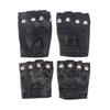 1 Pair Unisex Black Pu Leather Fingerless Gloves Female Half Finger Driving Women Men Sports Guantes Motor Punk Gloves