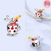 Cute Magic Hat Rabbit Holding Heart And Red Snake Copper Charm Beads Fit Original Bracelet For Diy Making Jewelry