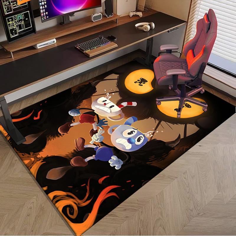 Adventure In The Cup-head Carpet, Chair Rug,Rug for Office Bedroom living rooms, Doormat decor Fan Gift Christmas Gift