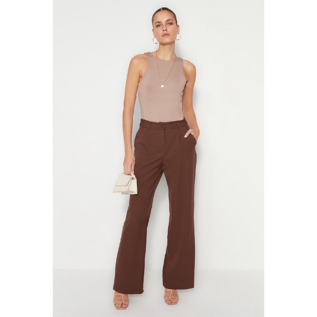 Black Wide Leg Woven Trousers Twoaw21pl0076