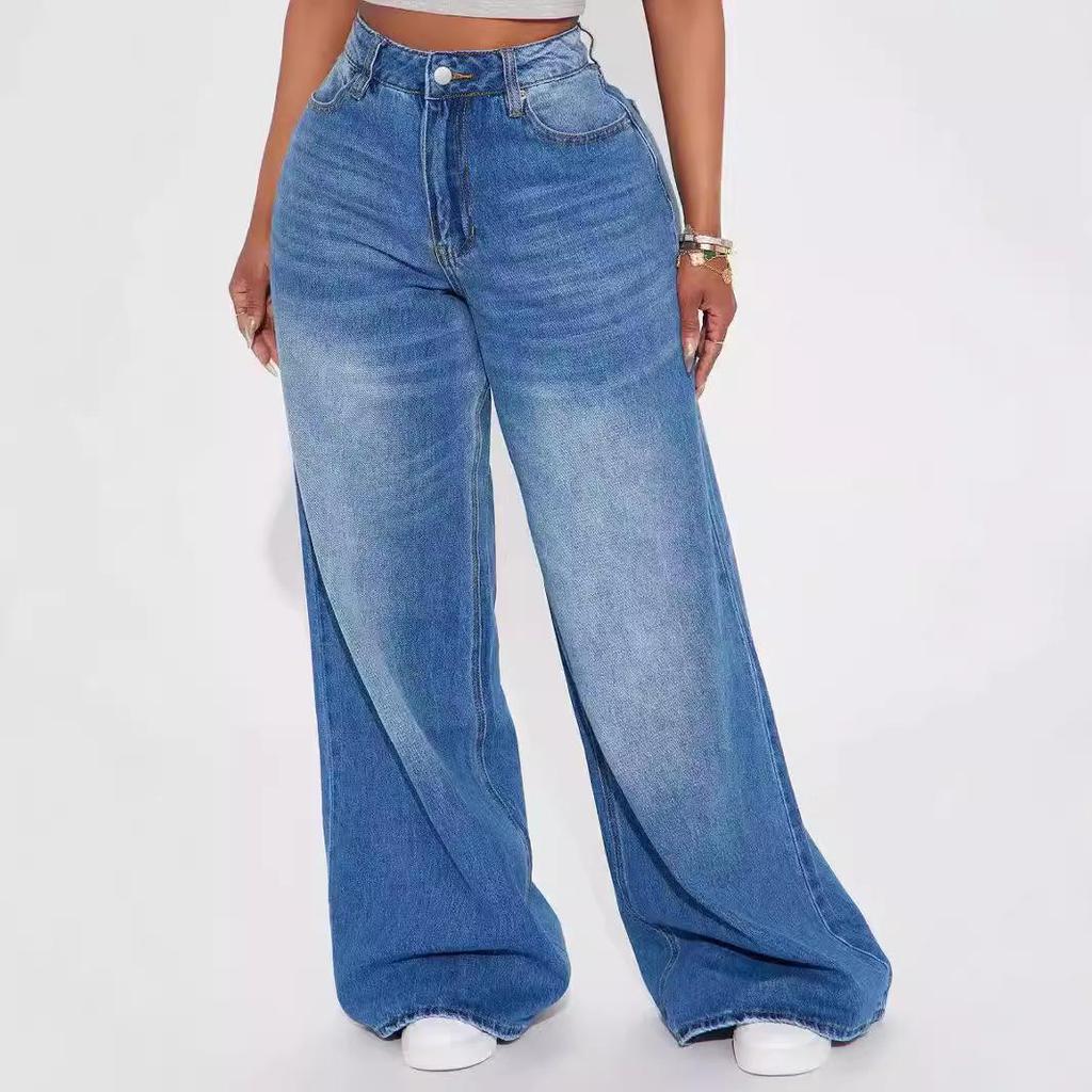 Y2K Women's Retro Washed Wide-Leg Baggy Jeans
