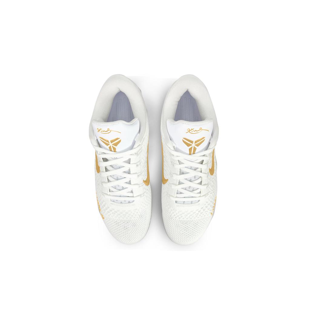 Nike Кроссовки для баскетбола Kobe 9 с амортизацией, нескользящие, износостойкие, низкие, унисекс, Белый/Золотой FZ7334-100(Команда501-)
