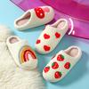 Mushroom Smiley Face Cotton Slippers Winter Indoor Home Soft Bottom Non-slip Couple Pattern Fruit Love Cotton Mop