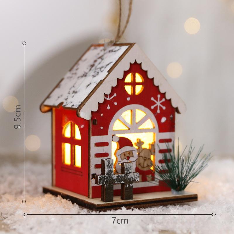Праздничные настольные украшения Украшения для рождественской атмосферы Рождественские деревянные подвески для дома, которые могут излучать свет Творческие поделки