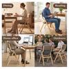 Indoor Outdoor Folding Chair 2Pcs Wooden with Thick Upholstered Cushion, Ergonomic Dining Chairs for Portable Comfort, Supports 350 lbs, Compact