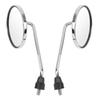 2pcs Motorcycle Rearview Mirror 8mm Thread Chrome Plated Round Universal for Street Bikes ATV