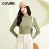 Autumn and Winter Women's Bottoming Shirt Half-high Neck Fashion Slim Inner Solid Color Long-sleeved Thickened Thermal Underwear
