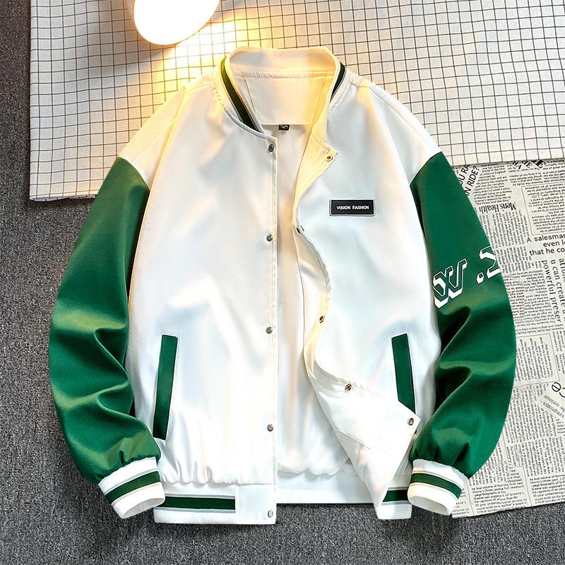 Куртка мужская весна и осень модная красивая бейсбольная форма с утолщенной и свободной версией модная универсальная повседневная куртка свитшот