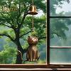 Cat Wind Chime Outdoor Kitten Design Wind Chime Garden Metal Cat Statue Hanging Memorial Ornament for Porch Decoration Cat Lovers Gift