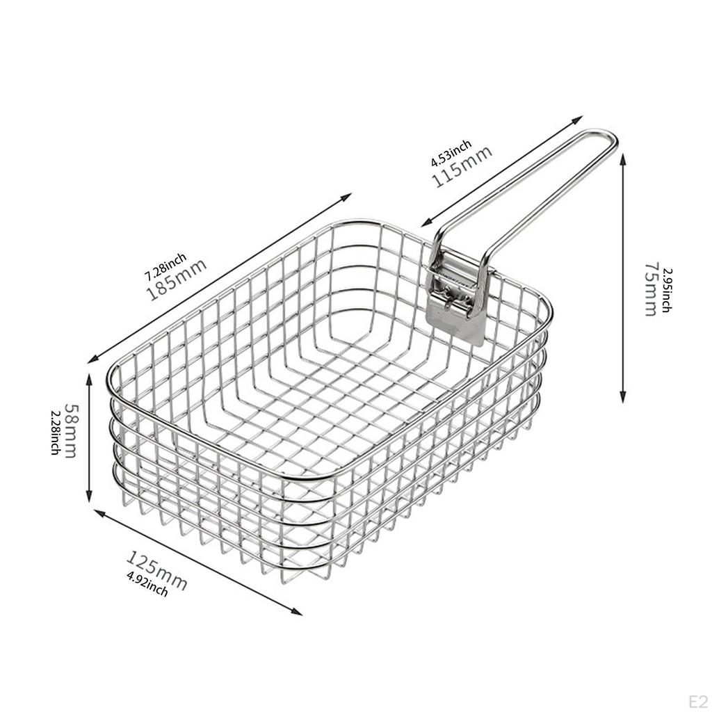 Корзина для жарки картофеля фри, чипсов, курицы Складная ручка Для использования на открытом воздухе В помещении