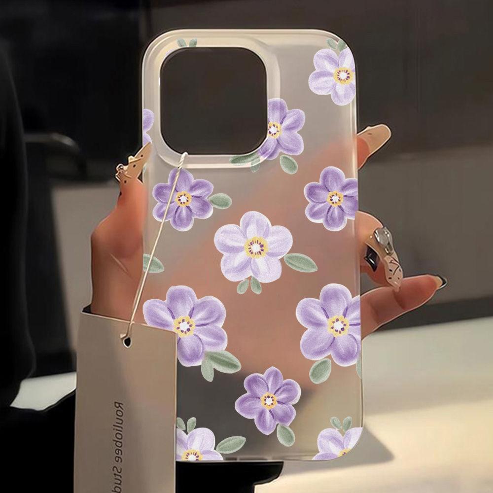 Фиолетовый цветок для чехла мобильного телефона iPhone17ProMax 17Pro Apple 16/15 матовый большое отверстие 14 импортная торговля