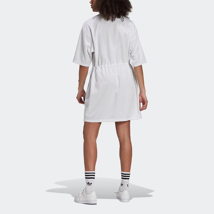 adidas Оригинальное платье с коротким рукавом для женщин, белое GN3115