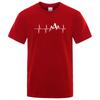 Mountain Ecg T Shirt Summer Men Women Short Sleeve T-Shirt Funny Hip Hop Tees Tops Harajuku Clothing Electrocardiogram Tshirt