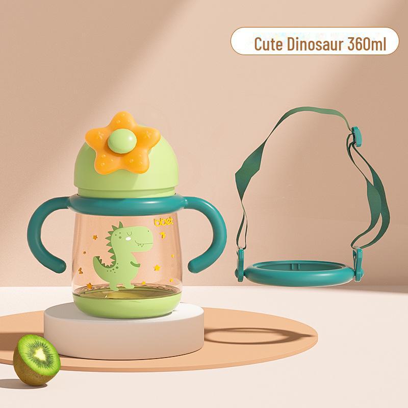 Двухцелевая кружка для молока и воды в виде слоненка с трубочкой для детей от 6 месяцев