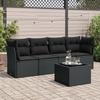 VidaXL Garden Lounge Set 5 Pcs with Cushions Black Braided Resin 3249074