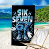 Space Adventure With Six Seven 67 Microfiber Beach Towel, Lightweight And Quick-Dry, for Summer Travel, Beach Essential, Swimming Pool Outdoor