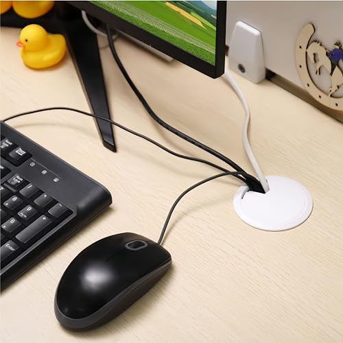 6 pcs desktop threading hole cover 50mm wire storage decorative ring white