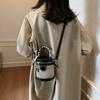 Винтажная контрастная сумка-ведро женская 2025 новый нишевый дизайн портативная сумка-цилиндр универсальная текстурная сумка на плечо через плечо