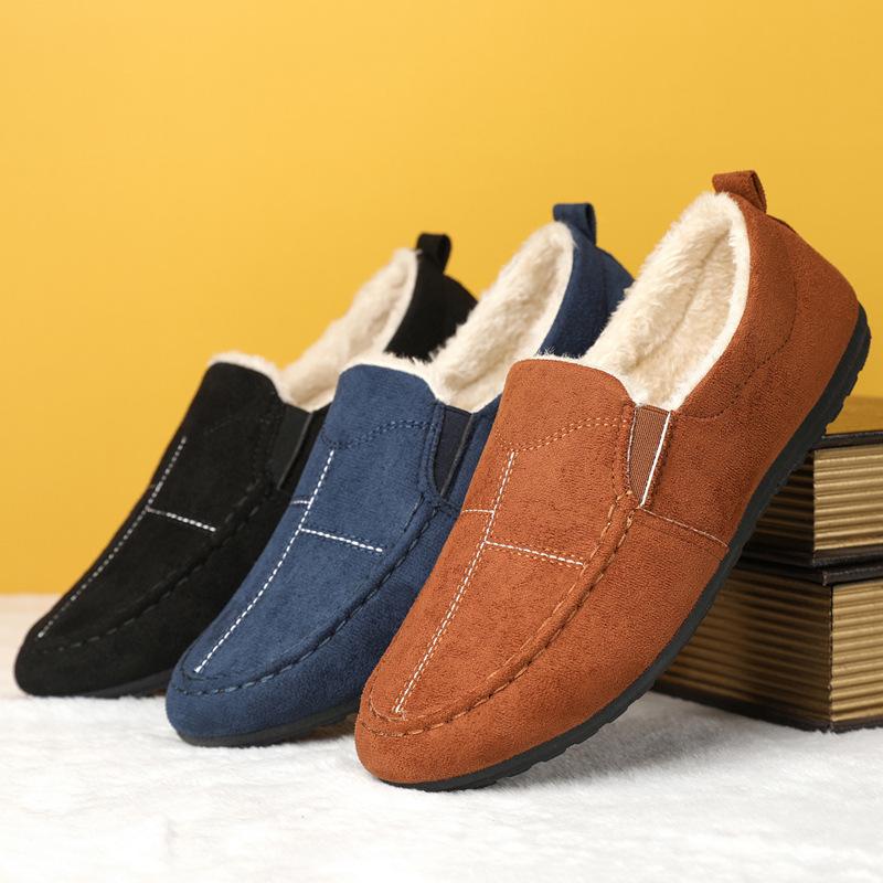 Men's Shoes Autumn and Winter Doudou Shoes Men's Korean Version Versatile Old Beijing Cloth Shoes Velvet Warm Men's Casual Shoes Student Shoes