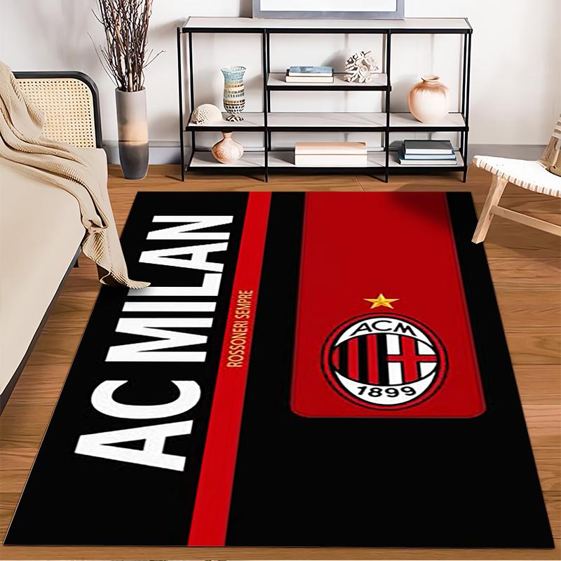 AC Milan Logo Design Rug Non-slip rug suitable for living room and bedroom sofas.