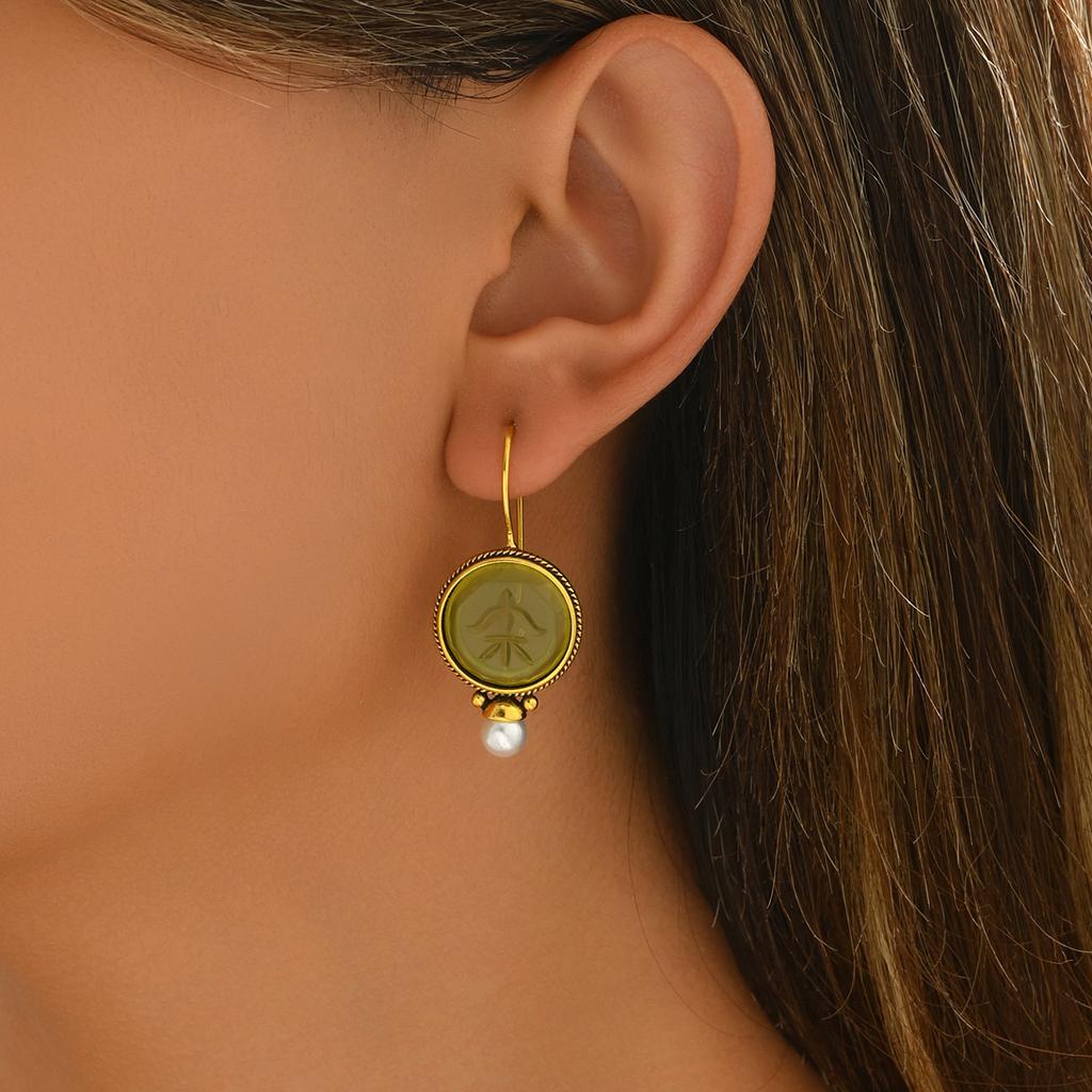 2025 новый стиль горячая распродажа женские украшения, геометрические серьги с инкрустацией изумрудами, универсальные, с высоким чувством стиля