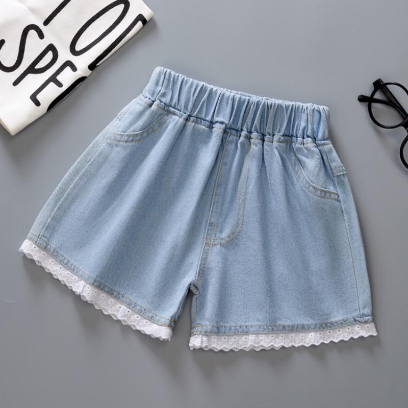 Шорты для девочек, летние, худые, для детей среднего и старшего возраста, свободные, детские повседневные шорты, для девочек на улице, джинсовые короткие брюки