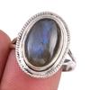Натуральный Лабрадорит Драгоценный Камень 925 Проба Стерлинговое Серебро Ювелирное Кольцо Размер 9 T2E52