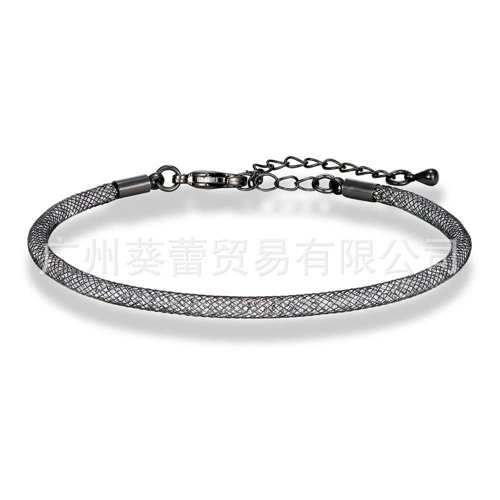 Rhinestone Mesh Bracelet, Star Bracelet, Eight-character Buckle, Lobster Buckle.