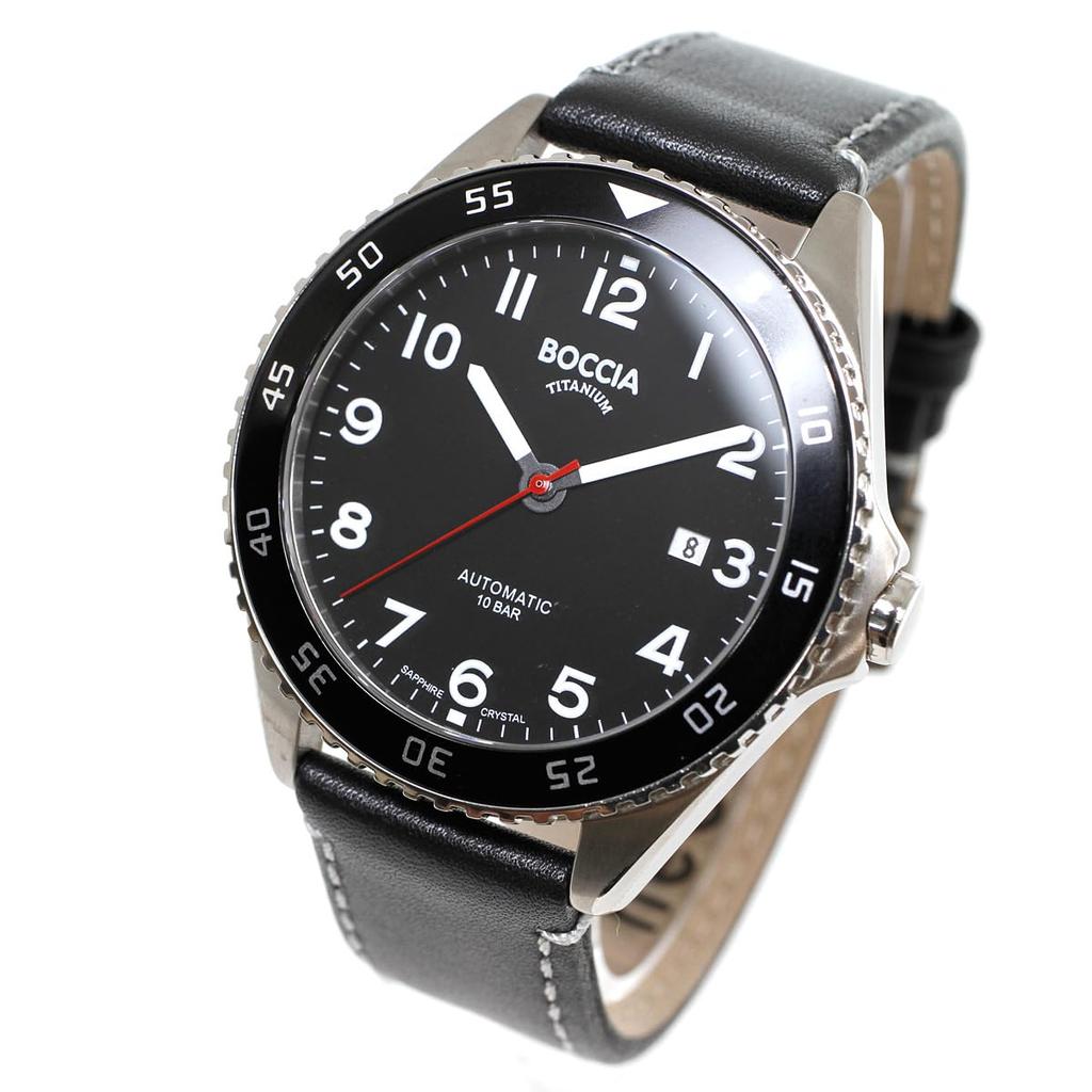 Boccia Титановые автоматические часы черные 3653-04