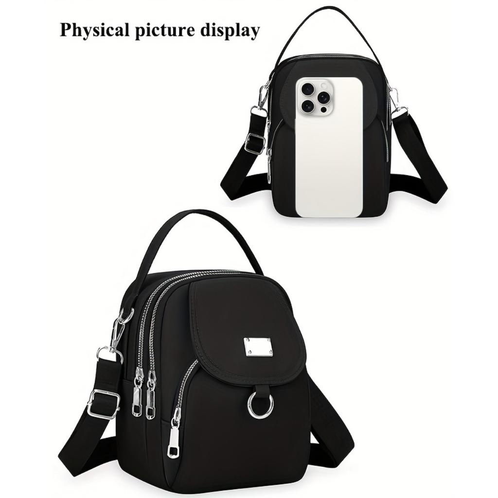 Женская модная сумка-мессенджер из ткани Оксфорд, однотонная повседневная сумка через плечо с застежкой-молнией, подкладка из полиэстера, подходит для повседневного использования