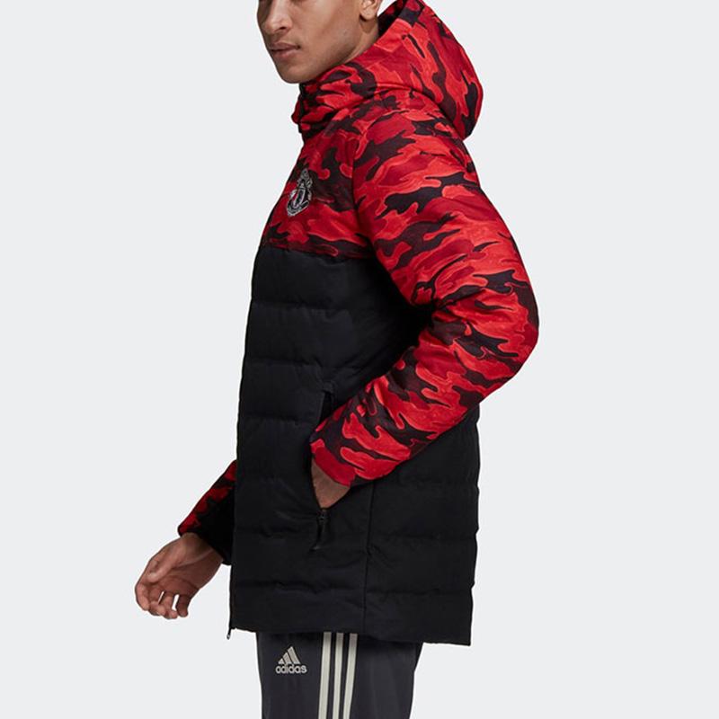 adidas Мужская пуховая куртка Манчестер Юнайтед Камуфляж Черно-красная FR3871