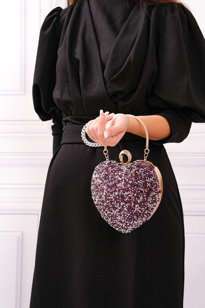 Women's Stylish and Useful Evening Dress Bag Women's Heart Stoned Saxe Blue Evening Dress Bag