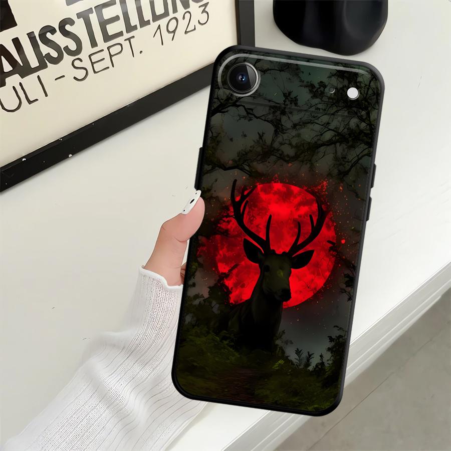 Чехол Funda для телефона с узором из темных оленей для Apple iPhone 17 Pro Max 13 Air 12 16 14 15 Pro 7 8 XR XS MAX 11