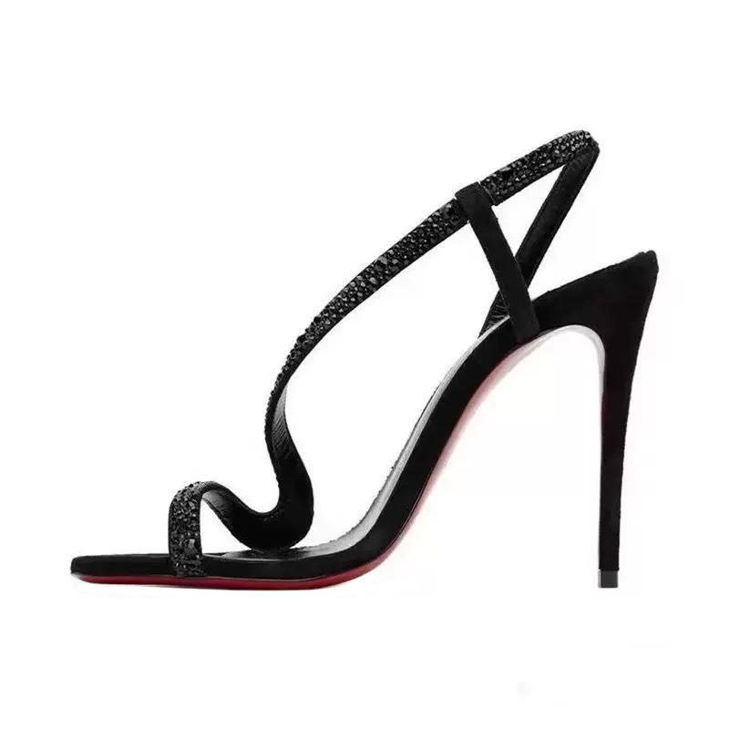 Модная роскошная французская сандалия на одном ремешке в благородном и элегантном стиле, сексуальная обувь на высоком каблуке с носком в форме змеи.
