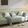 Wave Edge Quilting Embroidery Cotton Four-Season Universal Sofa Cushion Heavy High-End Living Room Non-Slip Sofa Cover Towel Cover