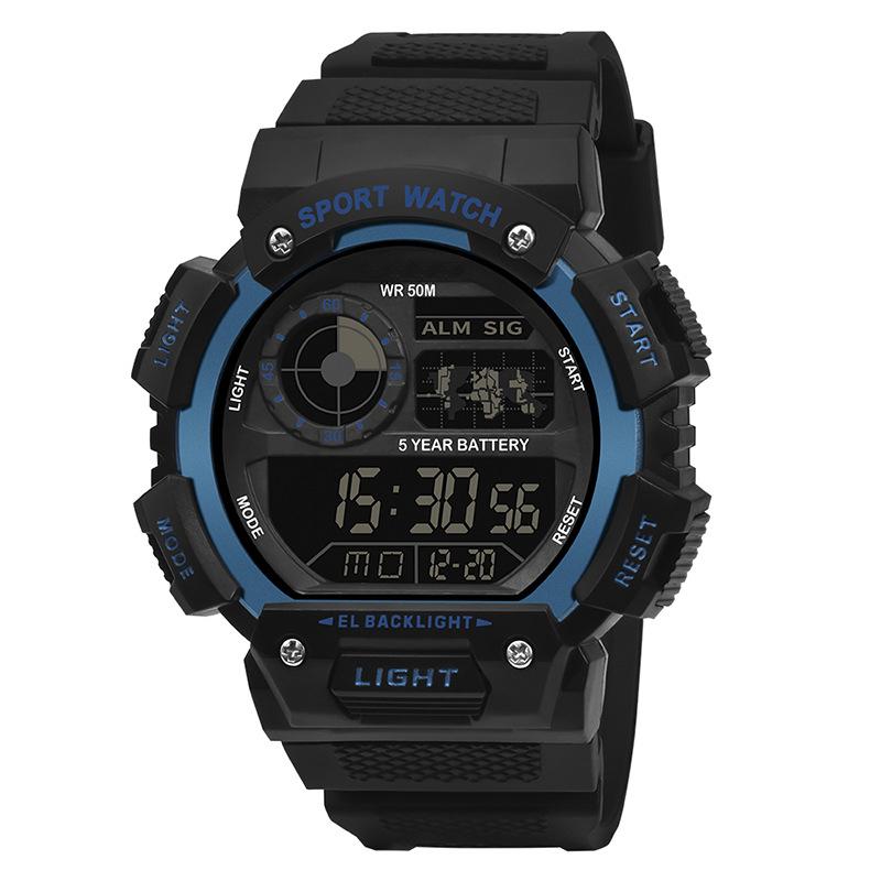 Мужские цифровые светодиодные часы Дата Спорт Мужские уличные электронные водонепроницаемые уличные спортивные фитнес-часы
