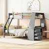 Bunk Bed Loft Bed 90x200cm with Desk, Bookshelf, 3 Drawers, Children's Bed with Fall Protection & 2 Slatted Frames & Ladder