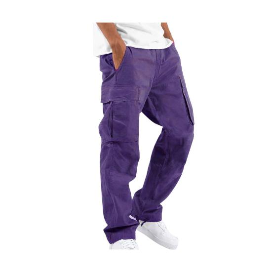 Мужские брюки-карго с несколькими карманами, эластичным поясом на шнурке, регулируемыми штанинами, свободные однотонные длинные шаровары для занятий спортом и отдыха на открытом воздухе