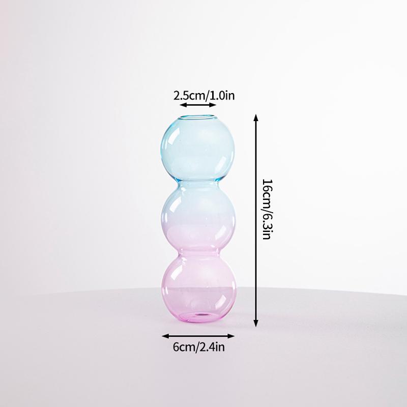 Bubble Glass Flower Vase Flower Bottle Vase Decoration Home Vases for Flower Aesthetic Room Decor Decorative Colored Vases