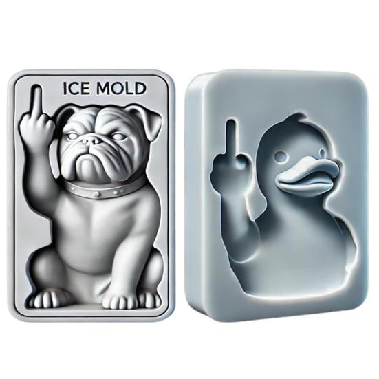 1/2 шт. забавная форма для льда в виде среднего пальца 3D в форме утки и бульдога многоразовая силиконовая