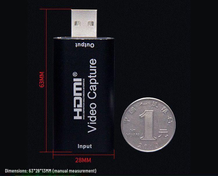 Высококачественная карта захвата HDMI на USB для мониторинга на ноутбуке и игровых прямых трансляций с совместимостью с Switch/PS4