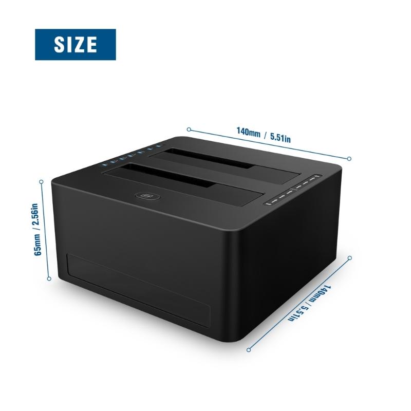 Внешний корпус для жесткого диска, двойной отсек, USB 3.0 на SATA 3.0, док-станция для накопителей 3,5 и 2,5 дюйма, поддержка автономного клонирования