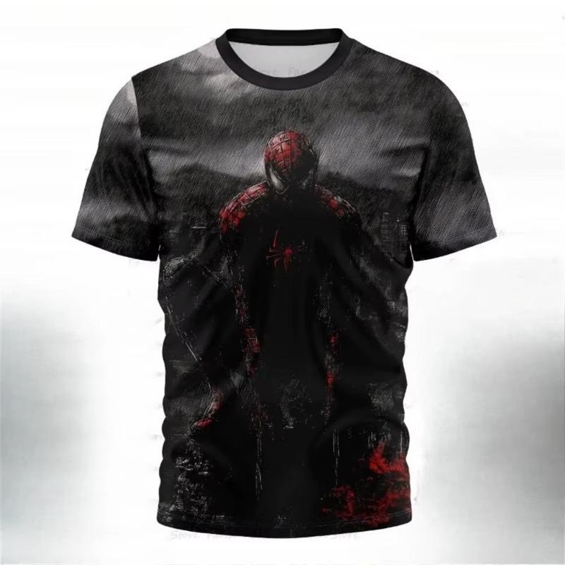 Marvel superhero pattern men's round neck summer Deadpool T-shirt breathable and casual suitable for daily commuting