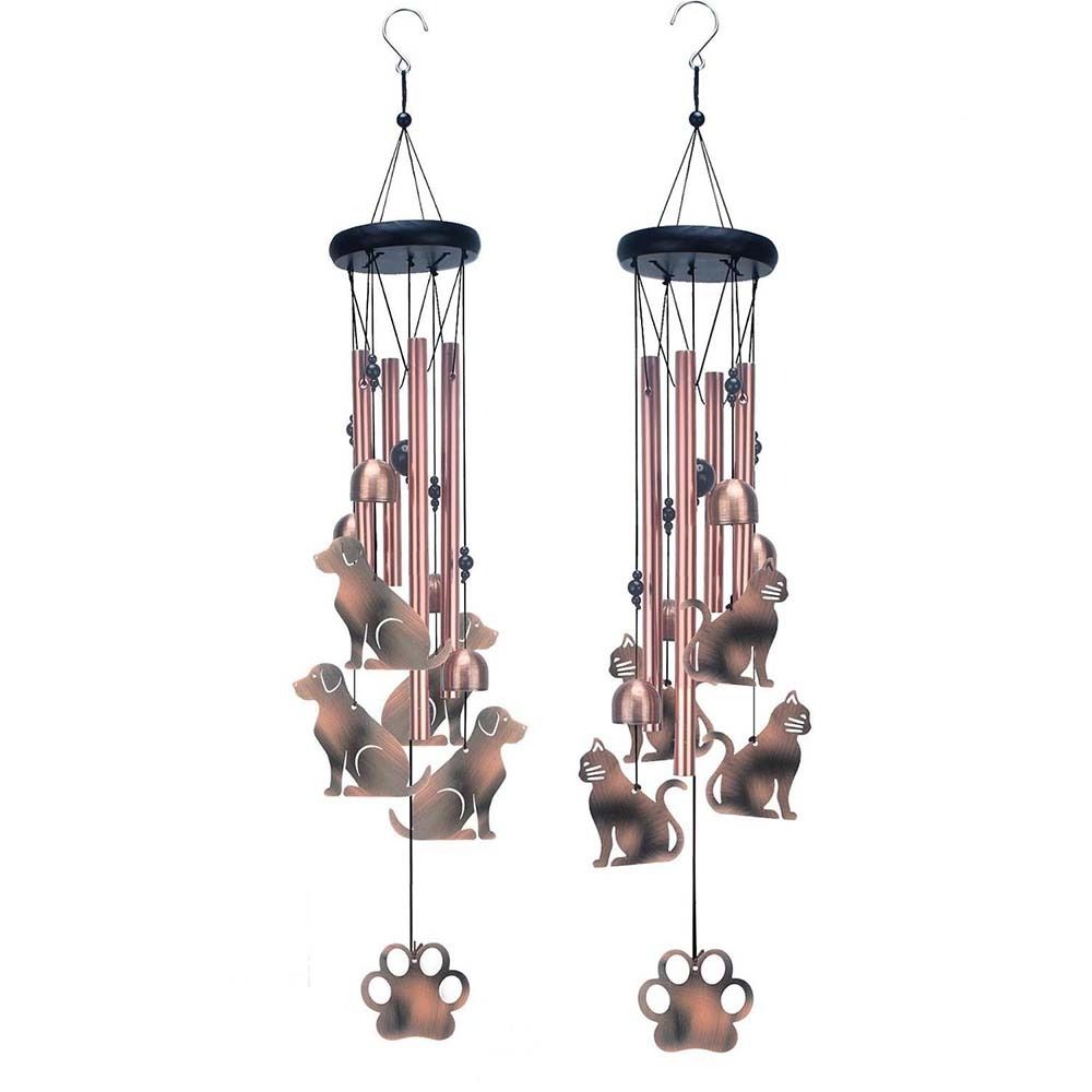 4 Алюминиевые трубки Памятный колокольчик ветра с животными Большие настенные колокольчики Домашнее украшение